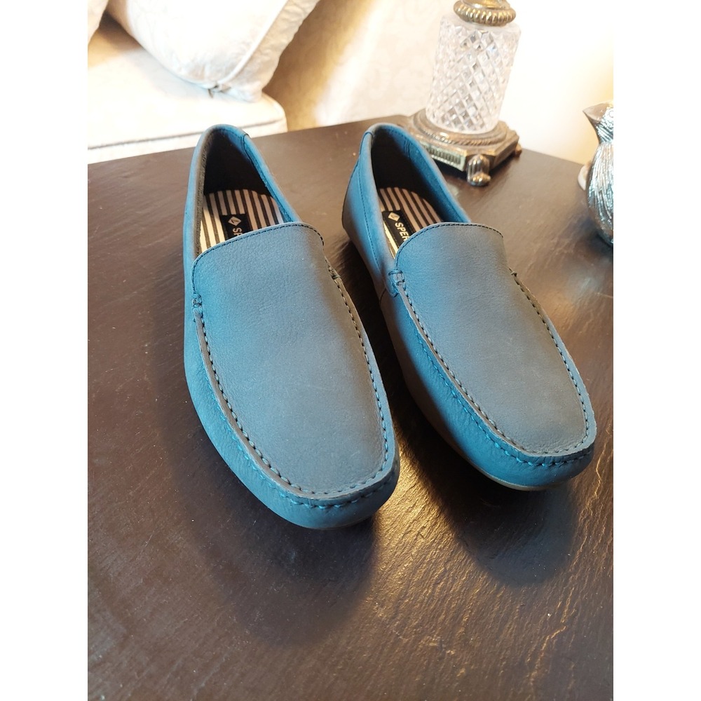 Sperry Men Wave Driver Dust Blue Nubuck Leather Loafer Size 9.5 MM-422 NEW! $110